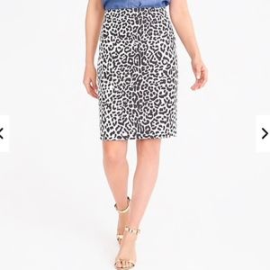 J. Crew animal print pencil skirt